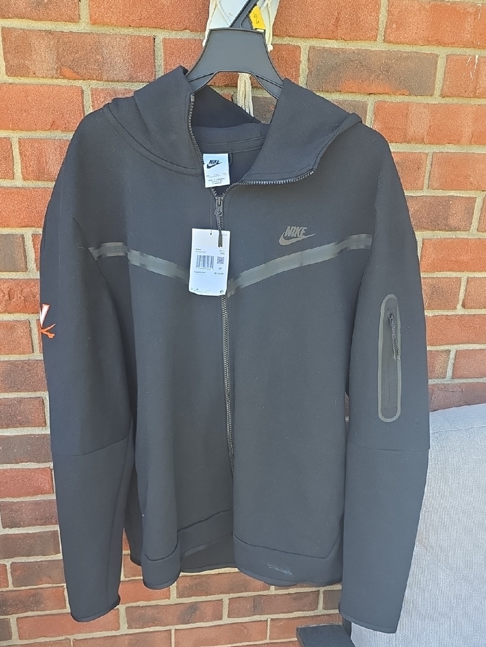Nike Virginia Cavalier Black Lightweight Full-Zip Hooded Jacket